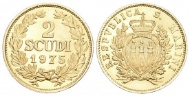 San Marino 1975 2 Scudi Gold 5.98g KM 50 selten FDC
