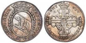 Bern 20 Kreuzer 1798. 4.30 g. D.T.517b. HMZ 2-221m. Prachtvolle Erhaltung mit attraktiver Patina. Bis unzirkuliert