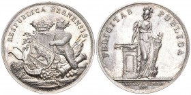 BERN. Stadt und Kanton. Medaillen. Sechzehnerpfennig o. J. (ab 1819). 90,08 g. Schweizer Medaillen 635. Prachtexemplar / Cabinet piece. Hübsche Patina...