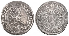 HALDENSTEIN Georg Philipp von Schauenstein, 1671-1695. 2/3 Talerr (Gulden) 1691. Mit dem Titel Kaiser Leopolds I. D./T. 1598b, Dav. 1032, HMZ 2­537h, ...