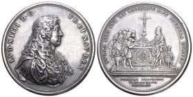 Schweiz 1663 Bündnismedaille in Silber Ludwig XIV SM 67 70mm 166 g vorzüglich
