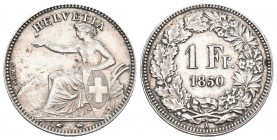 EIDGENOSSENSCHAFT 1 Franken 1850 A, Paris. Divo 3, HMZ 2-1203a. Vorzüglich