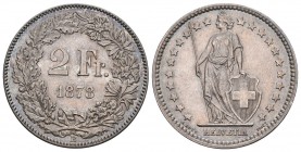 Eidgenossenschaft. 2 Franken 1878 B, Bern. Divo 64. HMZ 2-1202c. Sehr selten in dieser Erhaltung / Very rare in this condition. Prachtvolle Erhaltung ...