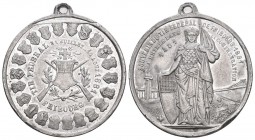 Fribourg 1881 Schützenmedaille in WM selten vorzüglich mit Original Henkel