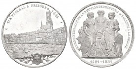 Fribourg 1881 Schützenmedaille in WM selten bis unzirkuliert