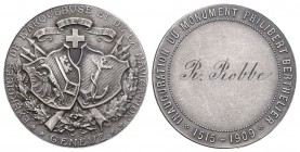 Schweiz, Genf/Genève. AR Schützenmedaille 1909 (30 mm, 13.54 g), Exercices de l'arquebuse et de lanavigation. Inauguration du monument Philibert Berth...