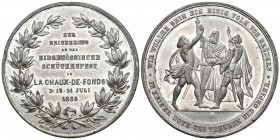 La chaux de Fonds 1883 Schützenmedaille in WM Selten vorzüglich