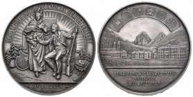 Schwyz Silbermedaille 1889. Einsiedeln. Schwyzerisches Kantonalschützenfest. 38.82 g. Richter 1076b unzirkuliert