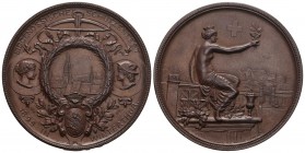 Winterthur. AE-Schützenmedaille 1895, von G. Hatz und H. Wildermuth. Auf das Eidgenössische Schützenfest. Richter:1756. Dm: 45,50 mm. Unzirkuliert
