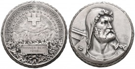Schweiz 1946 Ehrenmedaille Schweizerischer Schützenverein Silber 156,2g selten unzirkuliert