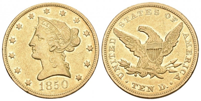 USA 1850 10 Dollars 1850, Philadelphia. Liberty. 15,05 g Feingold. Fb. 155 sehr ...