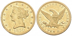 USA 1850 10 Dollars 1850, Philadelphia. Liberty. 15,05 g Feingold. Fb. 155 sehr schön bis vorzüglich