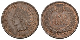 USA 1872 1 Cent Bronce 3,1g KM 90a seltenes Jahr vorzüglich