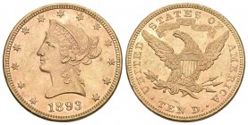 USA 1893 10 Dollar Gold 16,7g selten KM 103 bis unzirkuliert