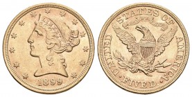 USA 1899 5 Dollar Gold 8g selten bis unzirkuliert