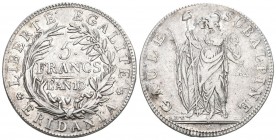 Piemont O.J um 1801 L an 10 5 Francs silber 24,9g selten bis vorzüglich