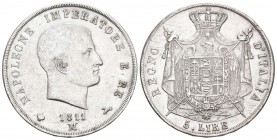 Italien 1811 M 5 Lire Silber 25g selten KM 10,4 sehr schön bis vorzüglich