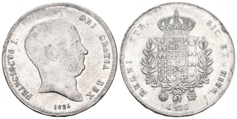 Neapel und Sizilien 1825 120 Grana Silber 27,5g KM 294 selten vorzüglich