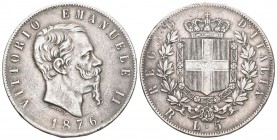 Italien 1876 5 Lire Silber Mzz: R KM 8,4 sehr schön bis vorzüglich