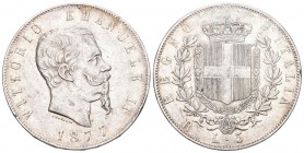 Italien 1877 5 Lire Silber 25g KM 8,4 sehr schön +