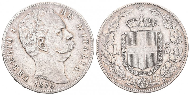 Italien 1879 5 Francs Silöber 25g KM 20 Mzz: R sehr schön