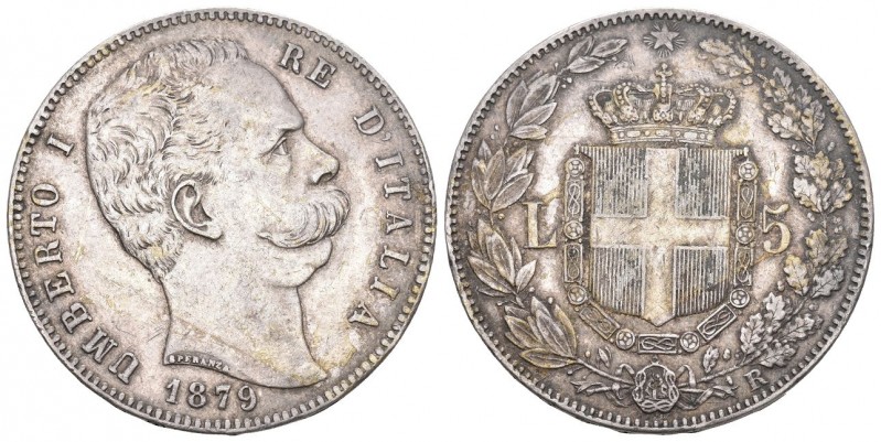 Italien 1879 R 5 Lire Silber 25g selten KM 20 sehr schön bis vorzüglich