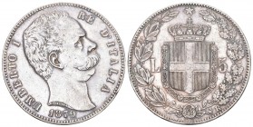Italien 1879 5 Lire Silber KM 20 25g bis vorzüglich