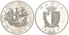 Malta 1993 1 Liri Cu-Ni KM 103 FDC