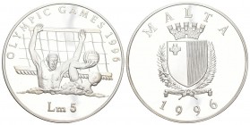 Malta 1996 5 Liri Silber 31,7g KM 110 Proof