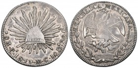 Mexiko 1849 8 Reales Silber 26,9g KM 377,12 sehr schön