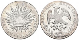 Mexiko 1889 8 Reales Silber 27g KM 377 vorzüglich