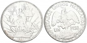 Mexiko 1910 Peso Silber 27,07g KM 453 fast FDC V
