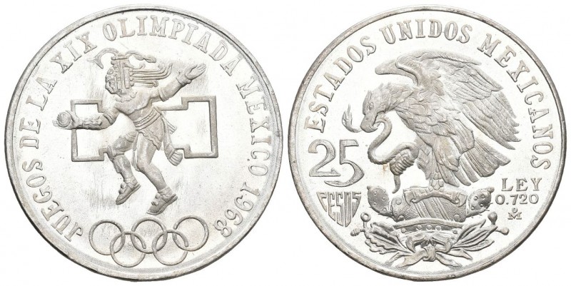 Mexiko 1968 25 Pesos Silber 22,5g selten KM 479,1 bis unzirkuliert