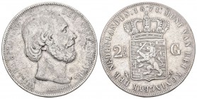 Niedderlanden 1847 2 1/2 Gulden Silber KM 69 sehr schön