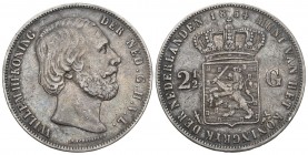 Niederlanden 1854 2 1/2 Gulden Silber 25g Selten sehr schön +