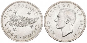 Neuseeland 1949 Crown Silber 28,2g KM 22 bis unzirkuliert