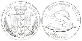 Niue 1992 5 dolalr Silber 10 g KM 55 Proof