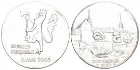 Norwegen 1980 200 Kronen Silber 26,8g KM 26,8 FDC