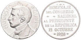 Peru 1928 Medaille des Nationalkonkress Versilbert vorzüglich bis unzirkuliert