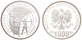Polen 1987 1000 Zlotych Silber Probe KM P 567 FDC