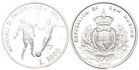San Marino 1994 1000 Lire Silber 14.6 g. KM 318 Polierte Platte