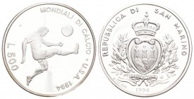 San Marino 1994 500 Lire Silber KM 317 Polierte Platte