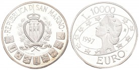 San Marino 1997 100 000 Lire Silber 22 g. Polierte Platte