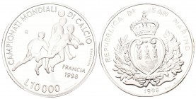 San Marino 1998 10 000 Lire Silber 22 g. KM 376 Polierte Platte