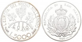 San Marino 1998 5000 Lire Silber 18 g. KM 386 Polierte Platte