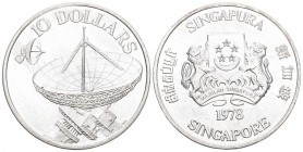 Singapore 1978 10 Dollar Silber 31.1 g. KM 17.1 unzirkuliert