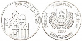 Singapore 1980 50 Dollar Silber 31.1 g. unzirkuliert