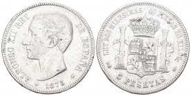 Spain 1875 5 Pesetas Silber 24.6 g. sehr schön