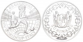 Suriname 1990 25 Gulden 1990 28 g. KM 32 Polierte Platte