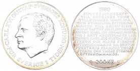 Sweden 1980 200 Kronen Silber 27.03 g. KM 860 Polierte Platte